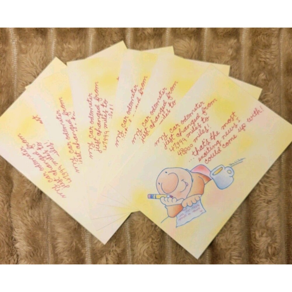 6 Hallmark Ziggy Blank Greeting Cards Odometer Exciting News 1995 Envelopes Card